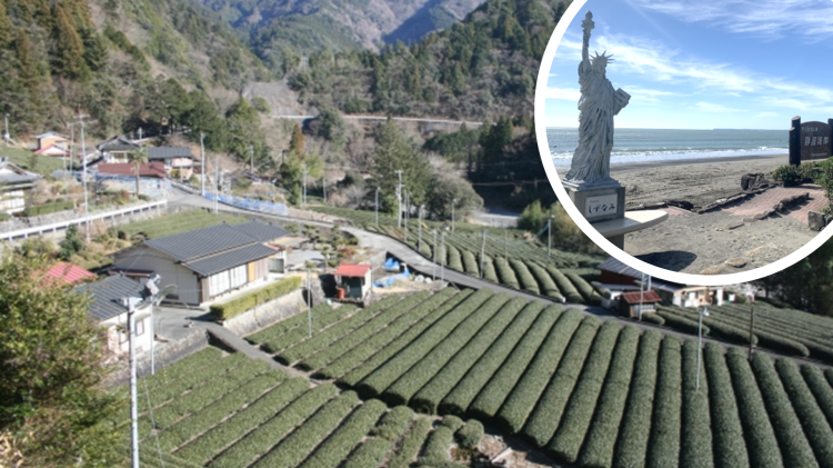 牧之原市沿岸部の住宅街、潮風と湿気の影響で外壁劣化リスク