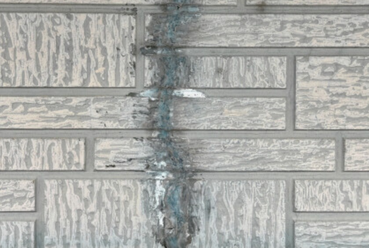 コーキングのブリード現象による黒い汚れ