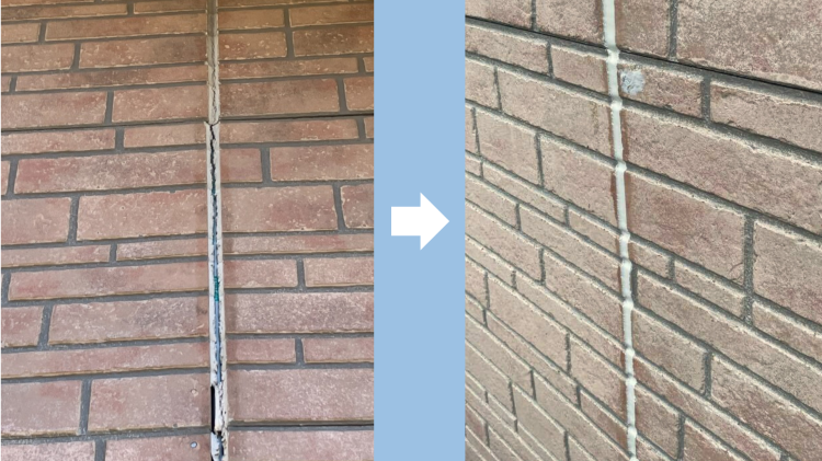 コーキング補修前後の住宅外観比較写真