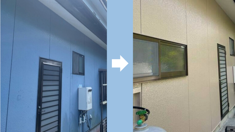 戸建て住宅の遮熱塗装施工前後