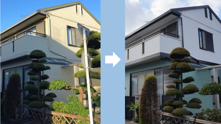 戸建て住宅の断熱塗装施工後、冬の快適性を示す写真