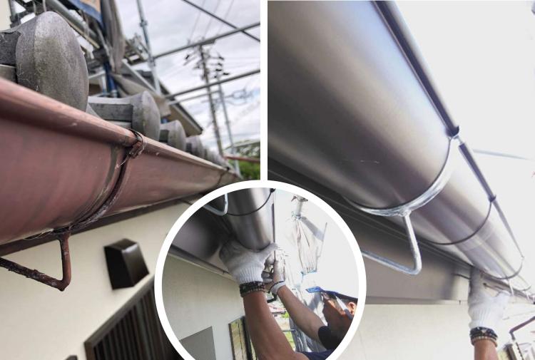 実際に行った雨樋交換・修理のビフォーアフター写真