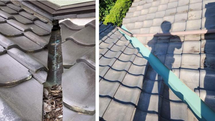 谷樋修理現場点検の様子