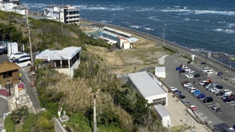 御前崎市海沿い住宅の外観、外壁劣化の可能性がある