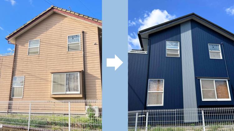B様邸外壁リフォームの施工前後比較