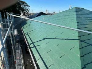 【カラーベスト屋根　塗装】高耐候性シリコン樹脂塗料＋超高耐候トップコート塗装