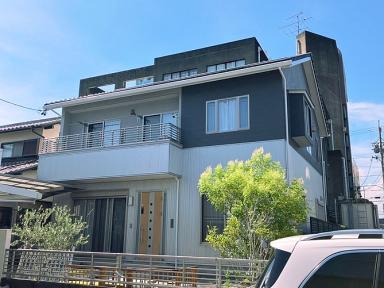 【掛川市外壁クリア仕上げ】艶を抑えたハイグロストップウォール仕上げでシックな外壁に